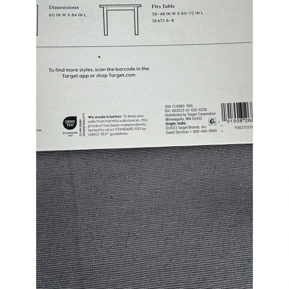 Threshold rectangular tablecloth